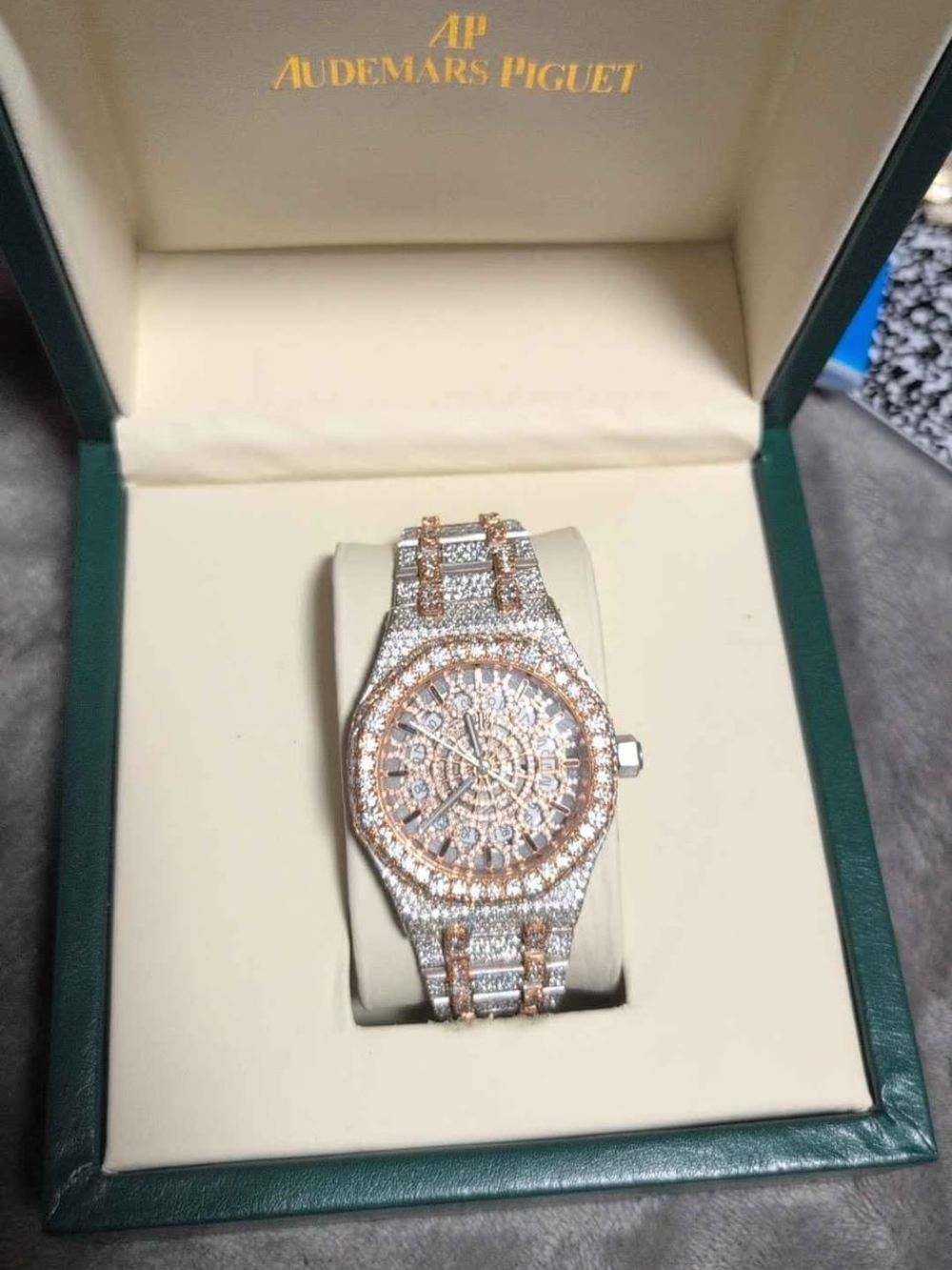 Audemars Piguet Silver & Rose Gold Diamond-Set Women's Watch
